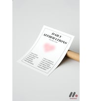 Daily Affirmations Posteri, Çerçevesiz Yüksek Kalite Duvar Afişi - Kişiye Özel Hediye