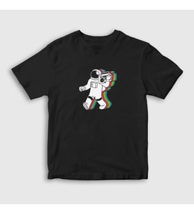 Presmono Unisex Çocuk Siyah Music Box Astronaut Space Astronot Uzay T-Shirt 283502tt