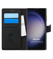 Microsonic Samsung Galaxy S23 Ultra Kılıf Fabric Book Wallet Siyah (Siyah)