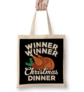 Winner Winner Christmas Dinner Turkey Bez Çanta Uzun Saplı