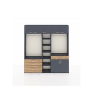 Arges Dolap 11 Raflı 4 Çekmeceli 2 Askılı 220x30x243 Antrasit-Antrasit/Çam
