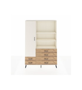 Arges Dolap 7 Raflı 6 Çekmeceli Tek Kapaklı  132x30x195 Aytaşı-Aytaşı/Çam