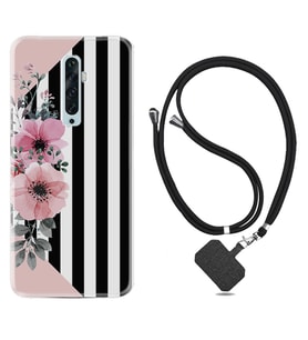 Oppo Reno 2Z 4 Lite 4 Pro 5 6 7 A31 Kılıf Boyun Askılı Silikon Flowers 4 1390