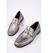 Muggo ARROW Tokalı Kadın Günlük Loafer Ayakkabı (Gümüş)