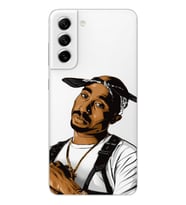 Samsung Galaxy S21 FE Uyumlu Tupac Tasarımlı Şeffaf Telefon Kılıfı