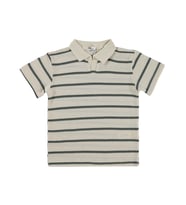 Civil Boys Polo Yaka Çizgili 6-9 Yaş Tişört - Haki
