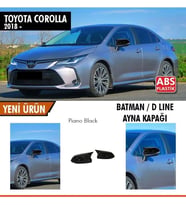 Toyota Corolla Uyumlu E210 Batman Yarasa Ayna Kapağı Piano Black / 2018 Sonrası