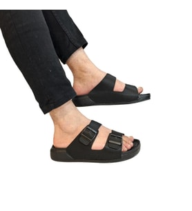 Pierre Cardin 7408 Siyah Çift Tokalı Yumuşak Taban Erkek Terlik