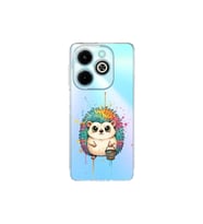 Infinix Hot 40i ile Uyumlu Splash Kirpi Tasarımlı Şeffaf Silikon Kılıf