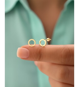 Sade Çember 14 Ayar Altın Küpe (Gold)