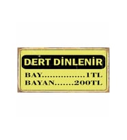 dert dinlenir bay  komik eğlenceli duvar yazıları ev dekorasyon tablo mini retro