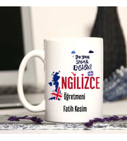 İngilizce  Öğretmenine Özel Öğretmenler Günü Hediyesi Kişiye Özel Kupa Bardak