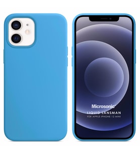 Microsonic Apple iPhone 12 Mini Kılıf Liquid Lansman Silikon Mavi