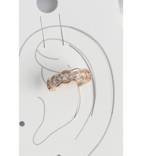 Pirinç Gold Renk Zirkon Taşlı Kadın Kıkırdak Küpe - TJ-BKP10571