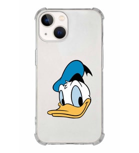 Apple iPhone 13 Uyumlu Köşe Korumalı Antişok  Kapak Donald Duck Tasarımlı Şeffaf  Kılıf