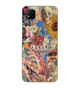 Redmi 9C / Redmi 10A Uyumlu Aesthetic Vintage Kolaj Desenli Şeffaf Telefon Kılıfı