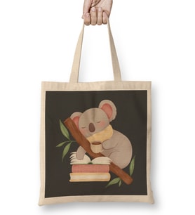 Bookish Koala Bez Çanta Uzun Saplı