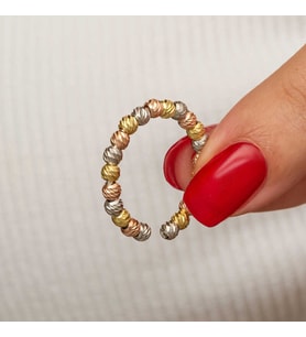 Gümüş Sıralı Dorika Kadın Yüzük SL8929 (Gold)