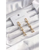 316L Çelik Altın Renk Sallantılı Model Küpe 5886 - HPSBYI9532-1044