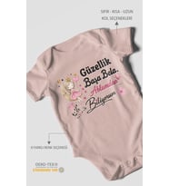 Güzellik başa bela ablamdan biliyorum Kısa Kollu Bebek Body %100 Pamuk