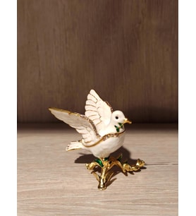 Swarovski Taşlı Kuş Mücevherlik / Dekoratif Biblo (Beyaz)