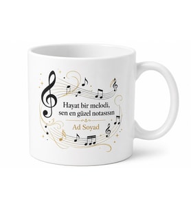 Kişiye Özel Şarkı Keyfi Baskılı Kupa Bardak İsimli Hediye Müzik Temalı