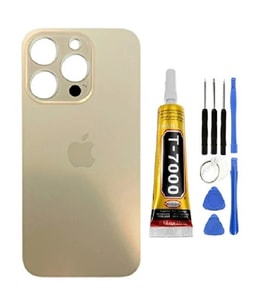 iPhone 14 Pro  Arka Cam Kapak Pil Kapağı Yüksek Kalite + B700 + Tamir Kiti (Gold)