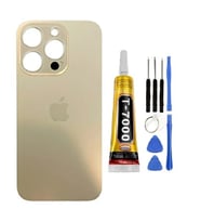 iPhone 14 Pro  Arka Cam Kapak Pil Kapağı Yüksek Kalite + B700 + Tamir Kiti (Gold)
