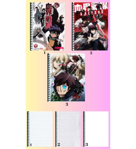kekkai sensen 3 adet defter A4 büyük boy 72 sayfa çizgili_kareli_çizgisiz defter seti