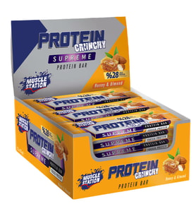 Muscle Station Supreme Crunchy Protein Bar 35 Gr 12 Adet - Bal Badem