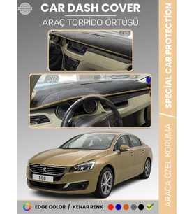 PEUGEOT 508 (2011-2018) Torpido Örtüsü Ön Göğüs Koruma Torpido Koruma Birebir Uyum Kaymaz Özel Kesim