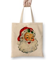 Yılbaşı Yeni Yıl Konseptli Noel Baba Bez Çanta Uzun Saplı