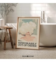 Geçici Olarak Kullanım Dışı Komik Banyo Duvar Sanatı, Retro Pastel