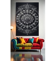 MANDALA DESENLERİ I Ev Duvar Salon Güzellik Salonu  Ofis Dükkan Dekarasyon kanvas tablo (Çok Renkli)