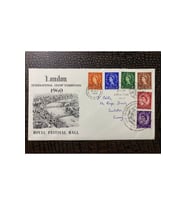 İngiltere London İnternational Stamp Exhibition Kraliçe Pullu 1960 Özel gün Damgalı Zarf Uluslarara