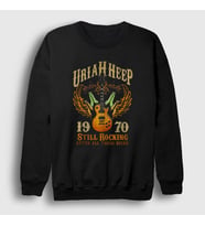 Presmono Unisex Siyah Guitar Uriah Heep Sweatshirt 438330tt