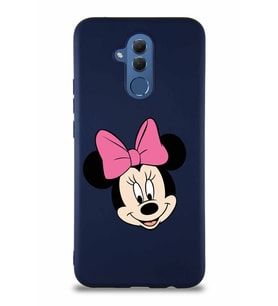 Huawei Mate 20 Lite Soft Premier Kapak Minnie Mouse-C Tasarımlı Silikon Kılıf - Lacivert (Şeffaf)