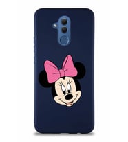 Huawei Mate 20 Lite Soft Premier Kapak Minnie Mouse-C Tasarımlı Silikon Kılıf - Lacivert (Şeffaf)