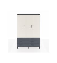Hyperion Dolap 5 Raflı 6 Çekmeceli Tek Askılı 132x44x195 Antrasit-Aytaşı/Antrasit