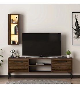 TV Ünitesi Cunda Ceviz LED Işıklı 150 cm