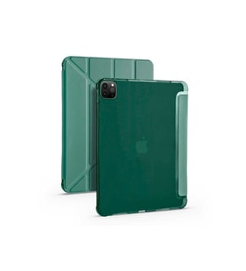 Apple iPad Pro 11 2020 (2.Nesil) Uyumlu Kılıf Zore Tri Folding Kalem Bölmeli Standlı Kılıf (Koyu Yeşil)