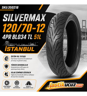 BİLLAS 120/70-12 TL DUBLEKS İSTANBUL SILVERMAX 4PR 51L BL034 SCOOTER LASTİĞİ DÖRT MEVSİM