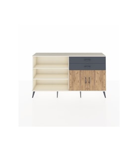 Arges Konsol 3 Raflı 2 Çekmeceli 2 Kapaklı 176x30x99 Aytaşı-Çam/Antrasit