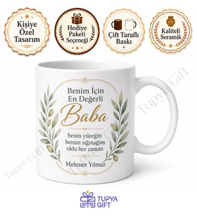 Benim İçin En Değerli Baba Yazılı Kupa Bardak Babalar Günü Hediye
