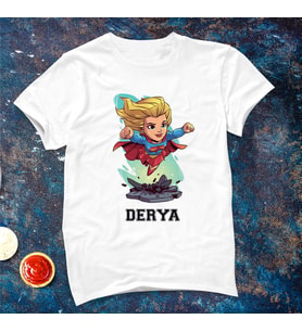 SuperWoman Tişörtü ( Çocuk - Büyük ) Kişiye Özel
