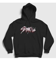 Presmono Unisex Siyah Logo V2 Stray Kids Kapüşonlu Sweatshirt 122850tt