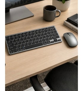 Şarjlı Kablosuz Klavye ve Mouse Seti Kompakt Taşınabilir Tasarım