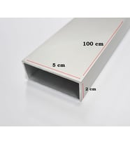 Alüminyum Kutu Profil Alüminyum Dikdörtgen Profil 1,2 mm Kalınlık ( 2 cm X 5 cm x 100 cm )