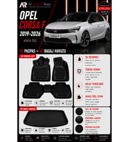 OPEL CORSA F 2019-2026 Araca Özel 3D Paspas + 3D Bagaj Havuzu