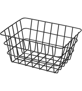 Banyo sepeti "Viana" mat siyah, mat yüzeyli saklama sepeti, açık telli tasarım, kozmetik vb. eşyalarınızı tutar. ulaşılabilir, metalden yapılmış, 18x25x12 cm